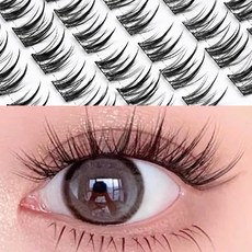 라피네 노글루 걸그룹 센터 가닥 속눈썹 9-11mm 풀 필요 없는 미니 36개입, 1개, 바비핏
