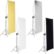 Neewer 35"x70"/ 90x180cm 사진 스튜디오 평면 패널 라이트 리플렉터 금/은 검정/백 360도 회전 브래킷과 휴대용 가방 포함, 1개, 상세페이지 참조