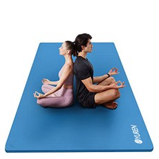 유렌 대형 요가매트 200x130cm 2인용 15mm 운동매트 NBR 광폭 홈트매트, 블루, 1개