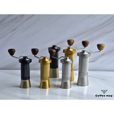 Coffee Map 專利研發手搖磨豆機，手沖咖啡磨豆機，咖啡磨豆機，手動磨豆機，咖啡研磨，便利攜帶研磨機, 黑灰色（小）,25g小磨, 1個