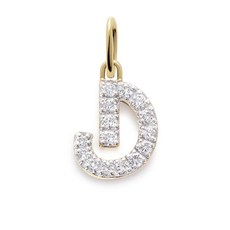 모니카비나더 14K 옐로 골드 이니셜 D 다이아몬드 펜던트