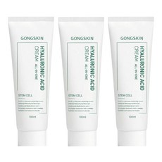 공스킨 저자극 수분 탄력 케어 줄기세포 히알루론산 올인원 크림, 3개, 100ml
