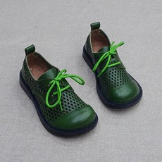 가죽 샌들 부츠 로퍼 단화 펀칭 발편한 둥근 통기성 구두 넓은 여름 엄마 큰 통굽 빅사이즈 발볼 라운드