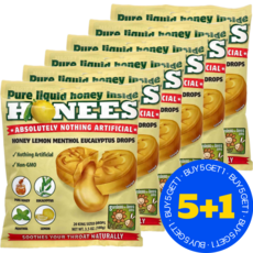 [20개입/개별포장] 허니스 커프 드롭 허니 레몬 멘톨 유칼립투스, 6개, 100g