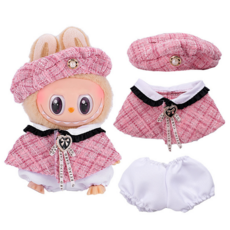 라부부 인형 옷 입히기 세트 꾸미기 의상 의류 티셔츠, 트위드 핑크, 1개