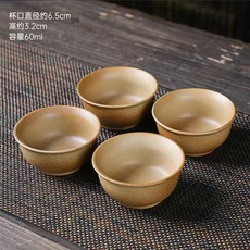 전통주 사케 정종 청주 작은 주전자 토기 주전자 소형 360ml 호박, 4. 원형 컵 4개, 동일 구성, 4개