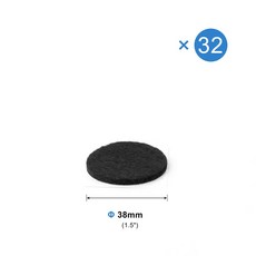 3mm 두께 펠트 가구 바닥 다리용 무소음 원형 방지 방지 보호대 패드 방지 매트 책상 스크래치 미끄럼 다리 자가 소음 의자 접착, Bla 38mm 32pcs