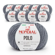 MONDIAL 羊毛針織線 40g, 300灰色, 10捆