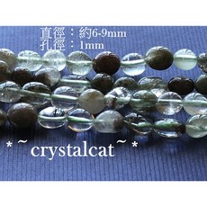 crystalcat 綠幽靈不規則造型飾品隔珠, 1個, 天然綠幽靈