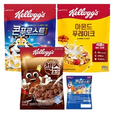 켈로그 시리얼 콘푸로스트 600g + 아몬드 푸레이크 600g x 1개 + 첵스초코 570g x 1개 + 미니시리얼 30g, 1세트, 1.8kg