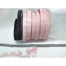 條紋雪紗織帶38MM (1-1/2英吋寬) - 黑色/嫩粉 緞帶王 對比色蝴蝶結緞帶 (整箱販售), 1個