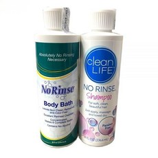 노린스 샴푸 바디바스 노워시 환자샴푸 물없이사용, 1개, 236.6ml, 샴푸2개 바디바스2개