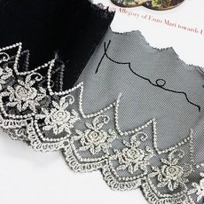 망사레이스]드레스장미블랙-금사 (1541016), 금사, 1개