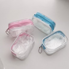 투명 인형 파우치 5cm 인형옷 솜인형 보관 이타백 가방 키링, 파랑, 1개
