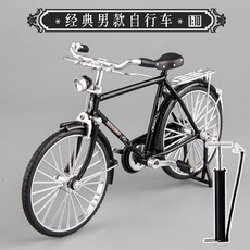 자전거 조립식 피규어 DIY 인테리어 미니어처 소품 빈티지 자전거모형, 완성  블랙