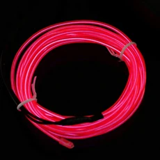 M 2M 3M 4M 5M 여러 가지 빛깔의 LED 스트립 조명 유연한 네온 불빛 EL 와이어 댄스 파티 분위기 장식 문자열 자동차, pink, Battery box