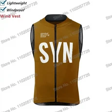SYN 2025 사이클링 조끼 바람막이 프로 레이스 윈드 남성 로드 바이크 저지 민소매 MTB 오토바이 탑 자전