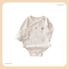 【四口甜】新生兒純棉長袖包屁衣 59-73 嬰兒連身衣 動物圖案, 1個, 現貨小小兔,73