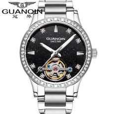 冠琴GUANQIN 瑞士女士全自動機械鏤空手錶