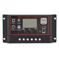 태양광컨트롤러 PWM 30A 20A 10A 광 PV 충전기 컨트롤러 12V24V 레귤레이터 LCD 디스플레이 및 시스템 용, 01 Black_02 20A, 02 Black_02 20A_01 12V24V Auto