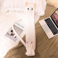 加長型熱水袋 - 注水式暖水袋 防爆耐用 冬季暖床神器 (臺灣出貨), 1個, 白色貓咪【全長75CM】