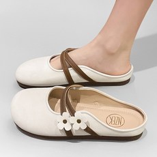 Modern Fashion 여성 발편한 플라워 플랫 샌들 뮬 슬리퍼 X93