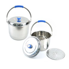 가정 업소용 손잡이 스텐 들통 빨래솥 곰솥 채반포함, 2호-12L, 1개