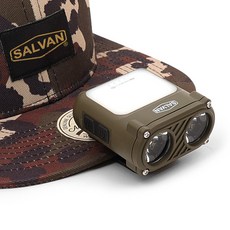 살반 캠핑 헤드랜턴 충전식 캡라이트 겸용, 카키, 1개