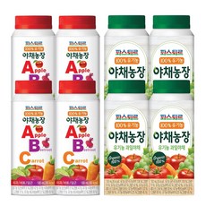 파스퇴르 유기농 야채농장 190ml 8팩(과일야채4팩+ABC4팩) 냉장무료배송