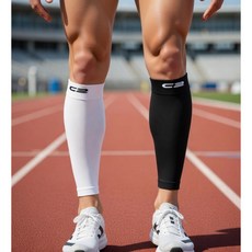씨투 카프슬리브 2P 1세트 종아리 압박 보호대 러닝 축구 배드민턴 농구 테니스, 1개, 블랙