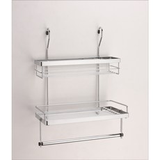 台灣製造不鏽鋼紙巾架，易利鉤設計，雙層調味收納，吊掛式廚房置物好幫手, 1個