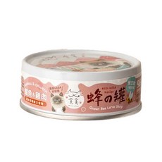 【臭貓動物園】貪貪Munchee｜蜂の罐超肉泥功能主食罐 【整箱組】, 80g, 24個, 鱸魚+雞肉