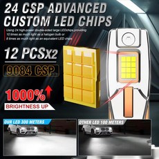 헤드라이트조명300W H색상 LED 자동차 라이트 전구 CAUS 조명 CSP 칩 슈퍼 밝은 6000K 안개등 2PCS, 01 2PCS 6000K WHITE, 03 H