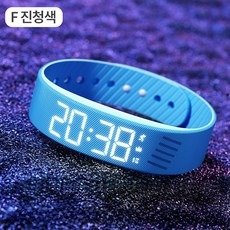 프리라이프 실리콘 만보기 시계 초경량 디지털 손목 만보계 방수 걷기 조깅 러닝워치 알람 손목시계, F 진청색, 1개