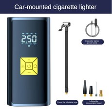 자동차 오토바이 자전거 풍선 펌프에 사용되는 6000mAh 디지털 타이어 기관차 휴대용 공기 압축기 펌프, 01 Wired