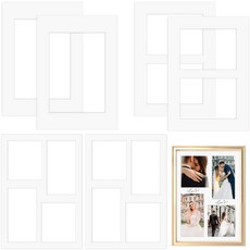 6피스 파스-파트아웃 액자 홀더 노화 방지 마이터 컷 파스-파트아웃 흰색 내부 사진 아트 인쇄용 사진 및 사진 전시 및 보호용 사진 엽서용 (3 스타일)