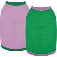 [2] ROZKITCH 2팩 강아지 셔츠 부드러운 면 단색 강아지 티셔츠 탱크탑 민소매 강아지 조끼 강아지 티셔츠 소형견 강아지 고양이 M, M(Chest: 14.1")