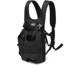 작은 강아지를 위한 앞가슴 캐리어 백팩 다리 밖으로 나오는 애완동물 슬링 조절 가능한 패딩 통기성 어깨끈 여행 하이킹 캠핑에 적합 중간 크기, 2.0 Black, Medium, 1개