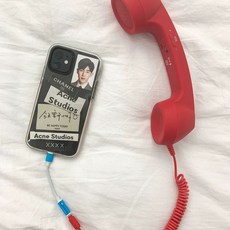 선물 부모님 레트로 전화기 수화기 감성 청취기 핸드폰, E. 레드