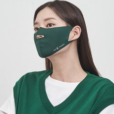 sun maskin 頂級 UV 防紫外線涼感運動口罩半臉款, 深綠色, 1個