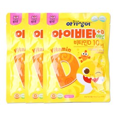 태양생활건강 핑크퐁 아기상어 아이비타+D 아연 48g, 40정, 3개