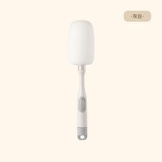 小羊生活市集 多功能海綿杯刷 長柄清潔刷 瓶刷, 灰白, 1個