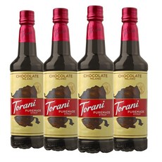Torani Puremade 초콜릿 밀라노 플레이버드 드링크 시럽 25.4 oz 4개 묶음, 750ml