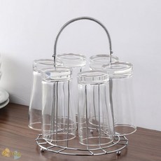 호기마트 컵걸이 유리컵거치대, 실버