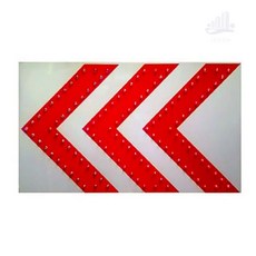 LED 점멸갈매기 3줄 1200x600 도로보수 추돌사고방지 간편설치 점멸방향, 전용)지주 11자(2M)