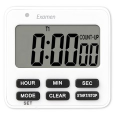 타이머쌤 다기능 화면 온오프 스톱워치F 수능시계, 화이트&블랙, 1개