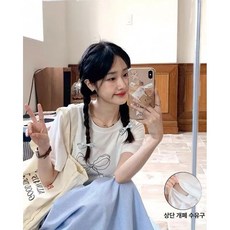 여름 반팔 수유 티셔츠 원피스 잠옷