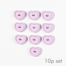 쏘이온 보라스마일하트 냉장고 현관문 자석 마그넷, 보라스마일하트10p