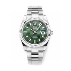 勞家男士日誌型自動機械手錶蠔式鋼帶男款鑽面藍寶石單歷情侶手錶