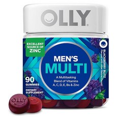 OLLY VITAMINS 男士綜合維他命 黑莓暴擊軟糖, 1個, 90錠